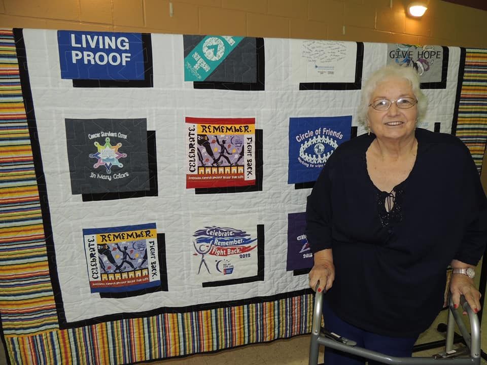 Mary Bloemker was the winner of the quilt that was raffled. She was pleasantly surprised as she is a cancer survivor.