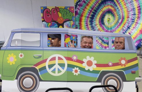 The hippie van was really a fun addition for pictures. These three look like they are up to no good for sure!