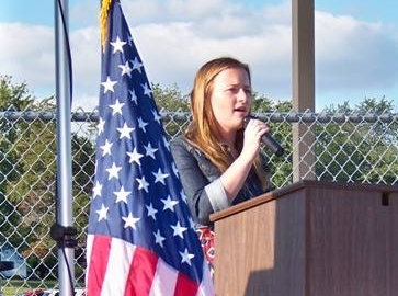 Emily Gaffner performs National Anthem at 2015 Celebration of Life